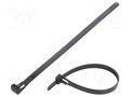 Cable tie; multi use; L: 200mm; W: 7.6mm; black; polyamide; 222N FIX&FASTEN FIX-TR-7.6X200/BK