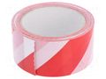 Tape: warning; white-red; L: 33m; W: 50mm; self-adhesive MEDID MED.5033