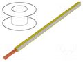 Wire; H05V-K,LgY; stranded; Cu; 1mm2; PVC; yellow-white; 300V,500V BQ CABLE LGY1.0-YL/WH