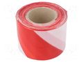 Tape: warning; white-red; L: 200m; W: 70mm; Thk: 0.03mm MEDID MED.39/4