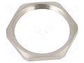 Nut; PG21; brass; nickel; Thk: 3.5mm; Spanner: 32mm; Thread: PG; GM-MS HUMMEL HUMMEL-1161210001