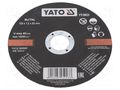 Cutting wheel; Ø: 125mm; Øhole: 22mm; Disc thick: 1.2mm; 12200rpm YATO YT-5923