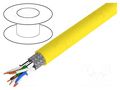 Wire; S/FTP; 4x2x22AWG; Cat 8.1; wire; Cu; LSZH; yellow; 50m; CPR: Dca Goobay S/FTP8.1-SCU-050