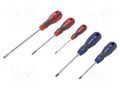 Kit: screwdrivers; Phillips,slot; PH1,PH2,SL 3.2,SL 6; 5pcs. PROLINE PRE-10208