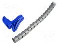 Spiral wrapping; ØBundle : 16mm; polypropylene; silver; L: 2m HELLERMANNTYTON HWPP-16MM-PP-SR-K1
