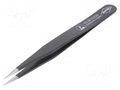 Tweezers; non-magnetic; Blade tip shape: rounded; Blades: narrow KNIPEX KNP.922870ESD