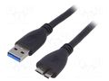 Cable; USB 3.0; USB A plug,USB B micro plug; nickel plated; 0.5m AKYGA AK-USB-26