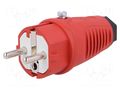 Connector: AC supply; male; plug; 2P+PE; 250VAC; 16A; for cable PCE 0521-RS