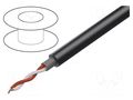 Wire: microphone cable; 2x0.35mm2; black; OFC; -20÷70°C; CPR: Eca TASKER TAS-C128CPR