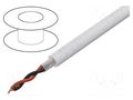 Wire: assembly; 2x0.75mm2; stranded; -20÷70°C; Colour: white; 100m TASKER TAS-TSK1173