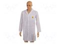 Coat; ESD; XL (unisex); cotton,polyester,carbon fiber; white STATICTEC PRT-STC1105