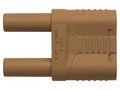 Connector: 4mm banana; stackable safety shunt; 32A; 1kVAC; brown SCHÜTZINGER SKURZ610019-4NI-BR