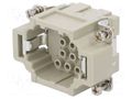 Connector: HDC; contact insert; male; DEE; PIN: 10; 10+PE; size D6B DEGSON ELECTRONICS DEE-010-MC