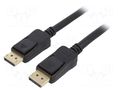 Cable; DisplayPort plug,both sides; 2m; black; DisplayPort 1.4 QOLTEC QOLTEC-50587