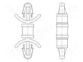 PCB distance; polyamide 66; L: 9.5mm; latch/latch; natural; 8G817 DREMEC DR8G817V40803