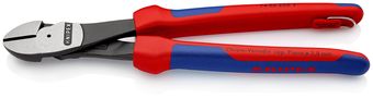 KNIPEX 74 02 250 T High Leverage Diagonal Cutter with multi-component grips, with integrated tether attachment point for a tool tether black atramentized 250 mm 74 02 250 T 4003773080091