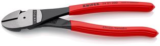 KNIPEX 74 21 200 High Leverage Diagonal Cutter with plastic coating black atramentized 200 mm 74 21 200 4003773050483