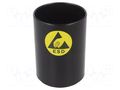 ESD; electrically conductive material; black; Ø: 75mm; H: 115mm STATICTEC PRT-STS1005
