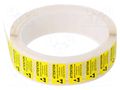 Self-adhesive label; ESD; 12x22mm; 1000pcs; reel; yellow-black STATICTEC PRT-STL1222