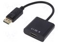 Adapter; DisplayPort plug,HDMI socket; 0.15m; black; black AKYGA AK-AD-11