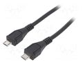 Cable; USB 2.0; USB B micro plug,both sides; nickel plated; 0.6m AKYGA AK-USB-17