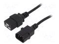 Cable; 3x1mm2; IEC C14 male,IEC C19 female; PVC; 1.8m; black; 10A AKYGA AK-UP-02