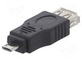 Adapter; OTG,USB 2.0; USB A socket,USB B micro plug; black AKYGA AK-AD-08