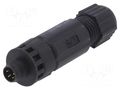 Connector: M8; male; PIN: 4; straight; for cable; plug; IP67 AMPHENOL LTW 8P-04BMMB-SL7001