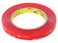 Tape: fixing; W: 12mm; L: 5.5m; Thk: 1mm; acrylic; transparent 3M 3M-4910-12-5.5