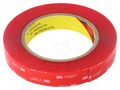Tape: fixing; W: 19mm; L: 5.5m; Thk: 1mm; acrylic; transparent 3M 3M-4910-19-5.5