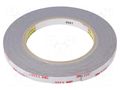 Tape: fixing; W: 9mm; L: 5m; Thk: 1.1mm; acrylic; grey; 93°C,max.149°C 3M 3M-4941-9-5