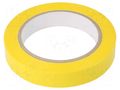 Tape: electrical insulating; W: 19mm; L: 66m; Thk: 0.06mm; yellow H-OLD HOLD-P.34-19-66/YL