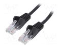 Patch cord; RJ45 plug,both sides; U/UTP; 5e; stranded; CCA; PVC Goobay U/UTP5-CCA-002BK