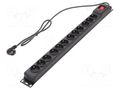 Plug socket strip: protective; Sockets: 12; 250VAC; 10A; black ARMAC M12/15/CZ