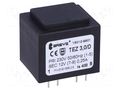 Transformer: encapsulated; 3VA; 230VAC; 12V; 250mA; PCB; IP00; TEZ BREVE TUFVASSONS TEZ3/D/12V-TA40