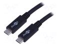 Cable; USB 3.2; USB C plug,both sides; 1m; black; 4K,UHD 4320p GOOBAY USB.C-PD100-1.0BK