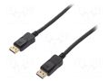 Cable; DisplayPort plug,both sides; 1.5m; black; DisplayPort 1.4 QOLTEC QOLTEC-50586