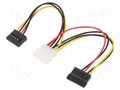 Cable: mains SATA; Molex male,SATA female x2; 0.15m AKYGA AK-CA-16