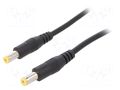Cable; 2x0.5mm2; both sides,DC 5,5/2,1 plug; straight; black; 1m SUNNY ECP10R2155STP2155S