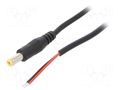 Cable; 2x0.5mm2; wires,DC 5,5/2,1 plug; straight; black; 3m SUNNY ECP30R2155STST