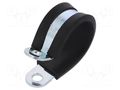 Fixing clamp; ØBundle : 26mm; W: 15mm; steel; Cover material: EPDM MPC INDUSTRIES MPC-LKD12615