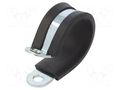Fixing clamp; ØBundle : 27mm; W: 15mm; steel; Cover material: EPDM MPC INDUSTRIES MPC-LKD12715