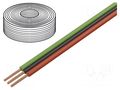 Wire: ribbon; FBK Toy; 3x0.25mm2; stranded; Cu; PVC; red,blue,green DONAU ELEKTRONIK D-325-014-25