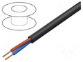 Wire; H03VV-F,OMY; 2x0.5mm2; round; stranded; Cu; PVC; black; 300V MANEX H03VV-F/2X0.50BK