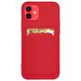 Card Case Silicone Wallet Wallet with Card Slot Documents for iPhone 12 Pro Max red, Hurtel 5907769333286 5907769333286