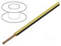 Wire; FLRY-B; 1x0.5mm2; stranded; Cu; PVC; yellow-black; 60V BQ CABLE FLRY-B0.50-YL/BK/1