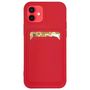 Card Case Silicone Wallet Case with Card Slot Documents for Samsung Galaxy A22 4G Red, Hurtel 5907769333934 5907769333934