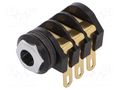 Connector: Jack 6,3mm; socket; female; stereo,with triple switch CLIFF CL1323A