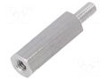 Screwed spacer sleeve; 15mm; Int.thread: M2,5; Ext.thread: M2,5 DREMEC TFM-M2.5X15/DR232
