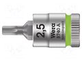 Socket; Hex Plus key,socket spanner; HEX 2.5mm; 1/4"; Zyklop WERA WERA.05003331001